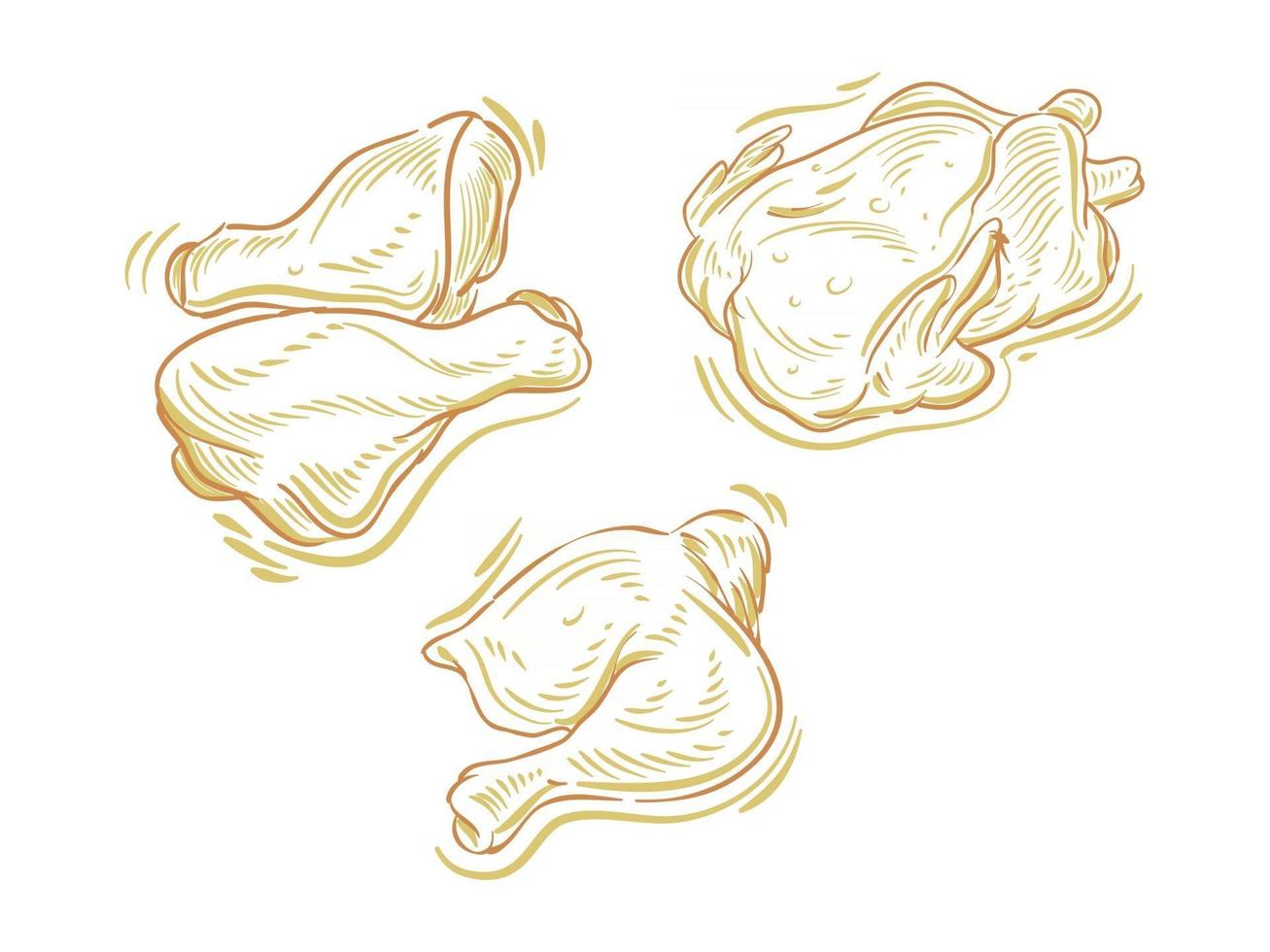 définir une illustration plate de viande de poulet pour l'élément de marque et de logo vecteur