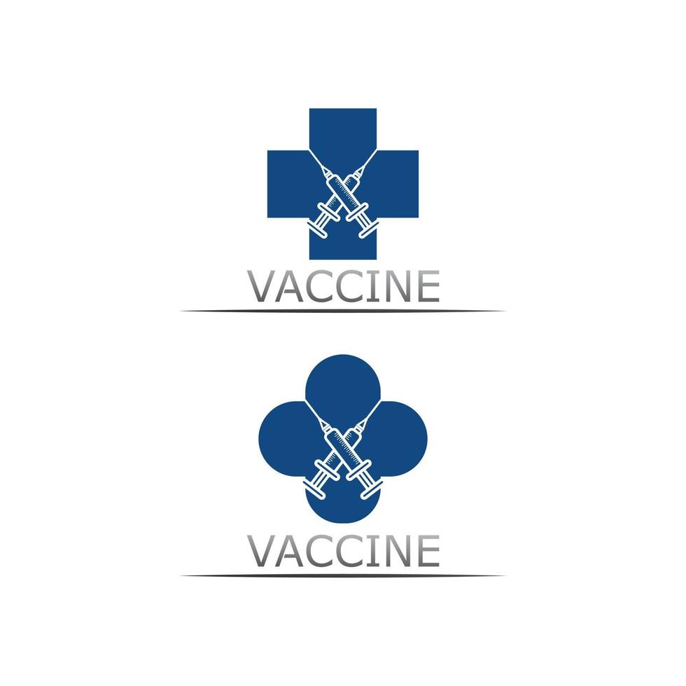 vaccin logo médical vecteur vaccin antibiotique vaccin virus, conception et illustration pour les soins de santé