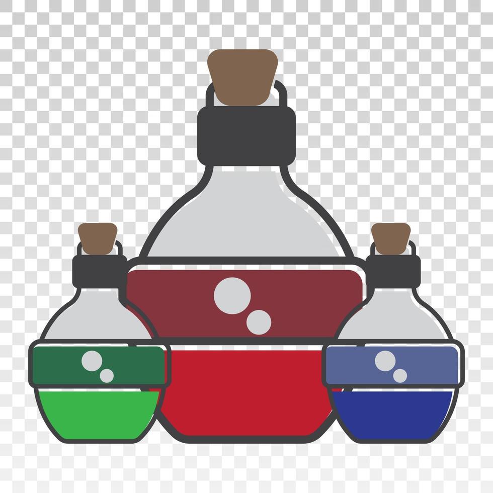 icône vectorielle plate la bouteille de potion magique aux trois mana pour les applications ou les sites Web vecteur