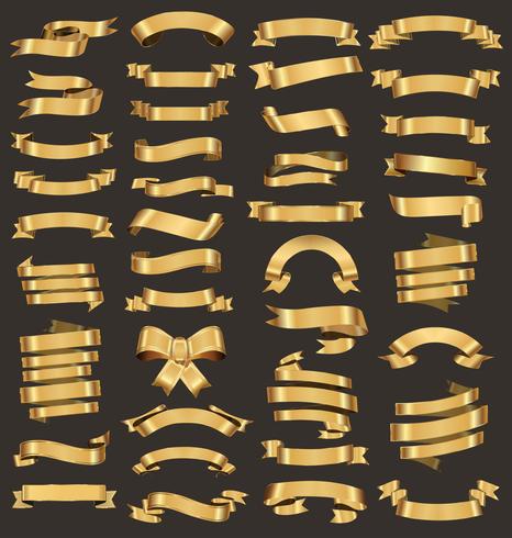 Une collection de divers rubans d&#39;or vector illustration