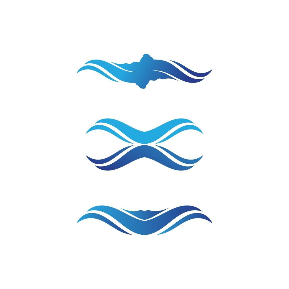 vecteur d'icône de vague d'eau et conception de logo de plage de l'océan et résumé de la nature