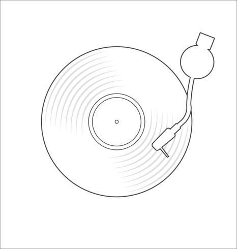 Disque vinyle disque plat concept simple illustration vectorielle vecteur