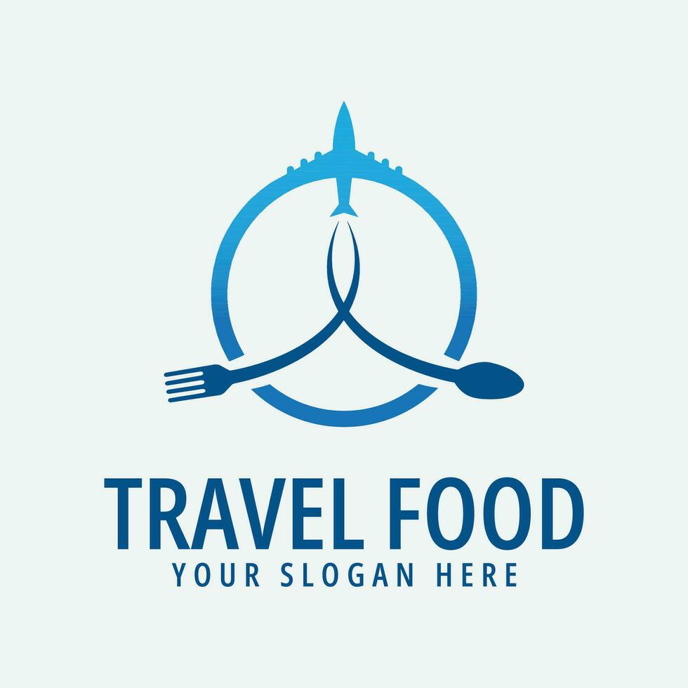 Voyage nourriture logo vecteur illustration conception