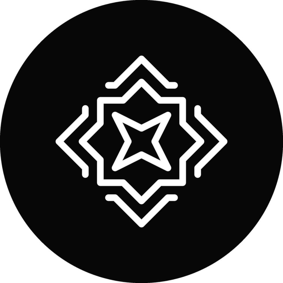 décoration icône ligne arrondi noir blanc Couleur Ramadan symbole illustration parfait. vecteur
