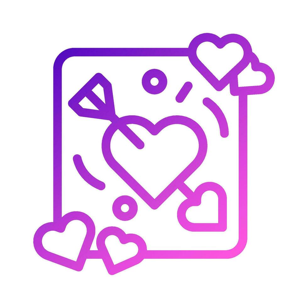 La Flèche l'amour icône pente violet rose style Valentin illustration symbole parfait. vecteur