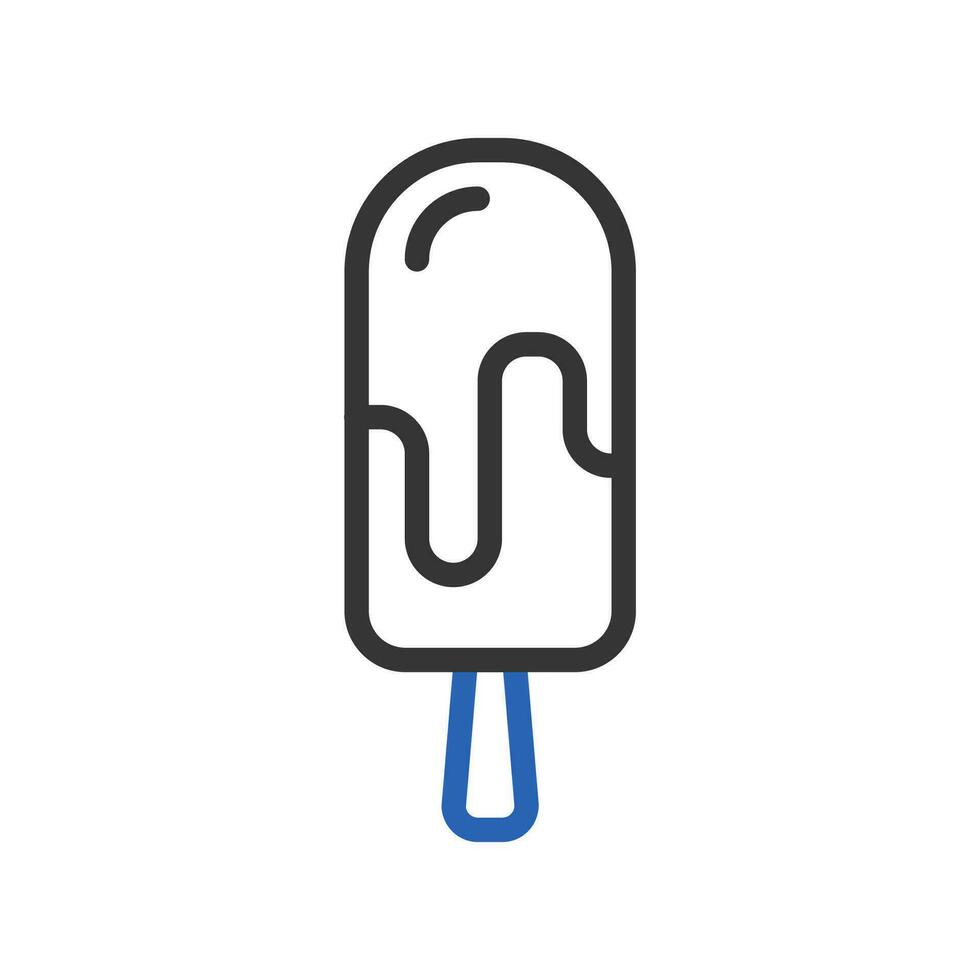 la glace crème icône bicolore bleu gris été plage symbole illustration. vecteur
