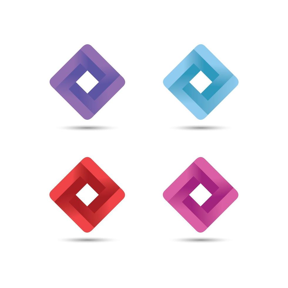concept de conception de logo icône carrée vecteur