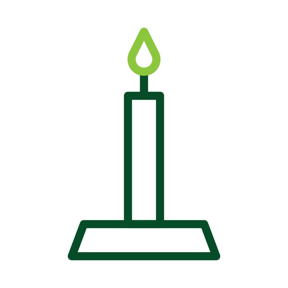 bougie icône bicolore vert Couleur Pâques symbole illustration. vecteur