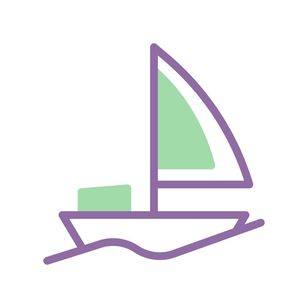 bateau icône bichromie violet vert été plage symbole illustration vecteur