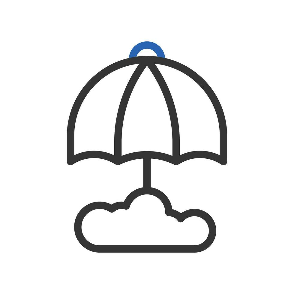 parapluie icône bicolore bleu gris été plage symbole illustration. vecteur