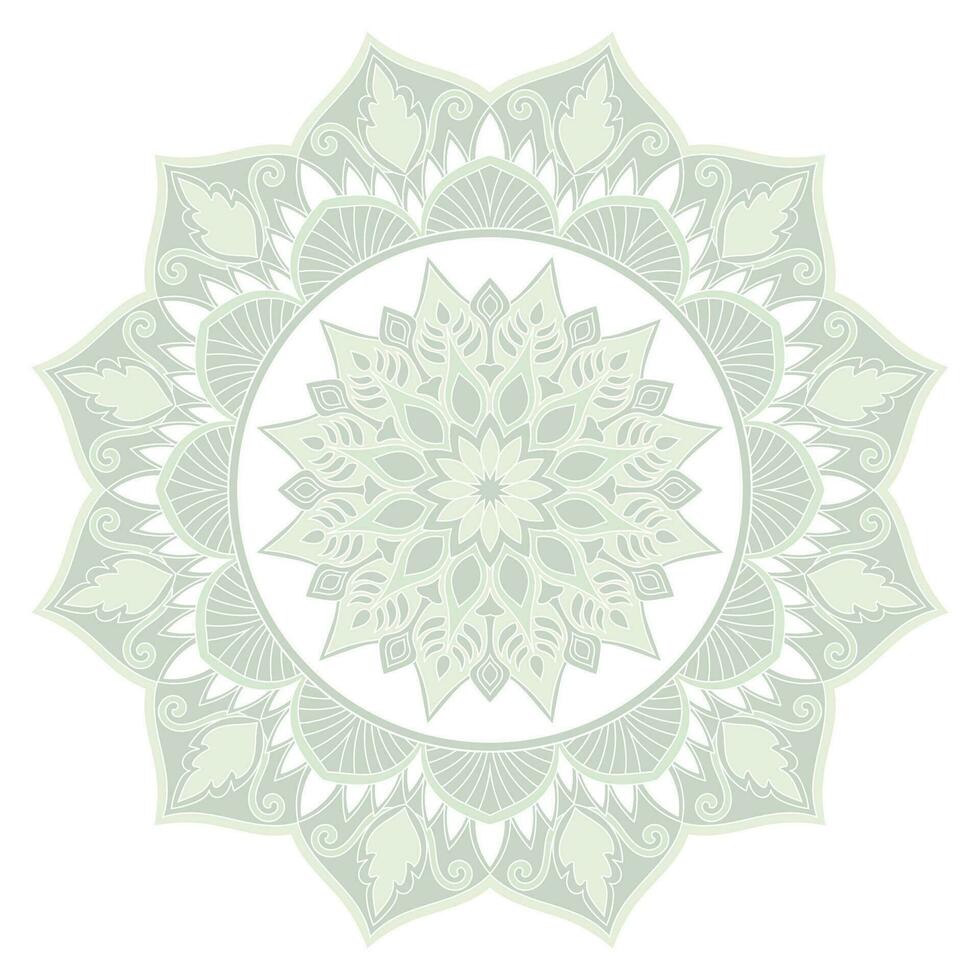 mandala, minimaliste coloré cercles. vert décoration blanc Contexte vecteur