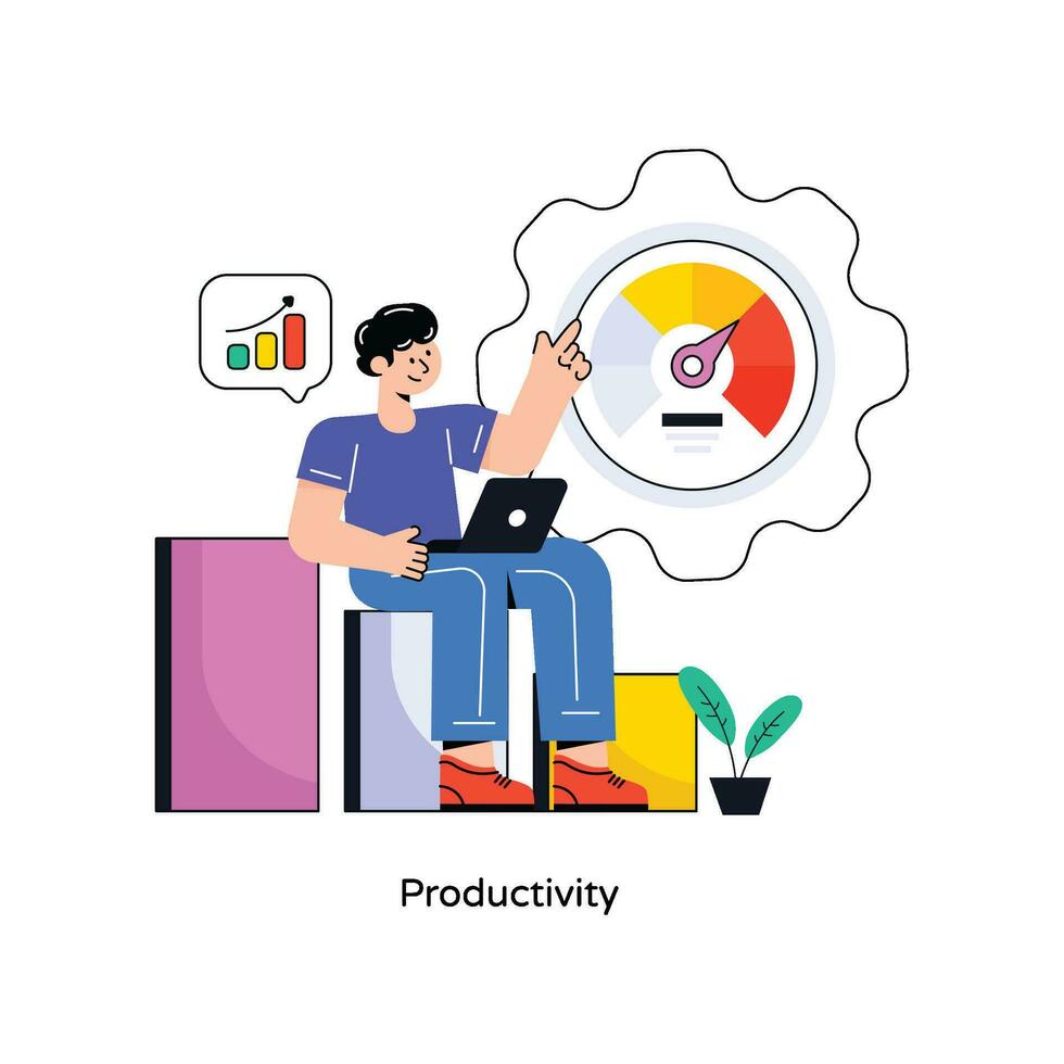 productivité plat style conception vecteur illustration. Stock illustration