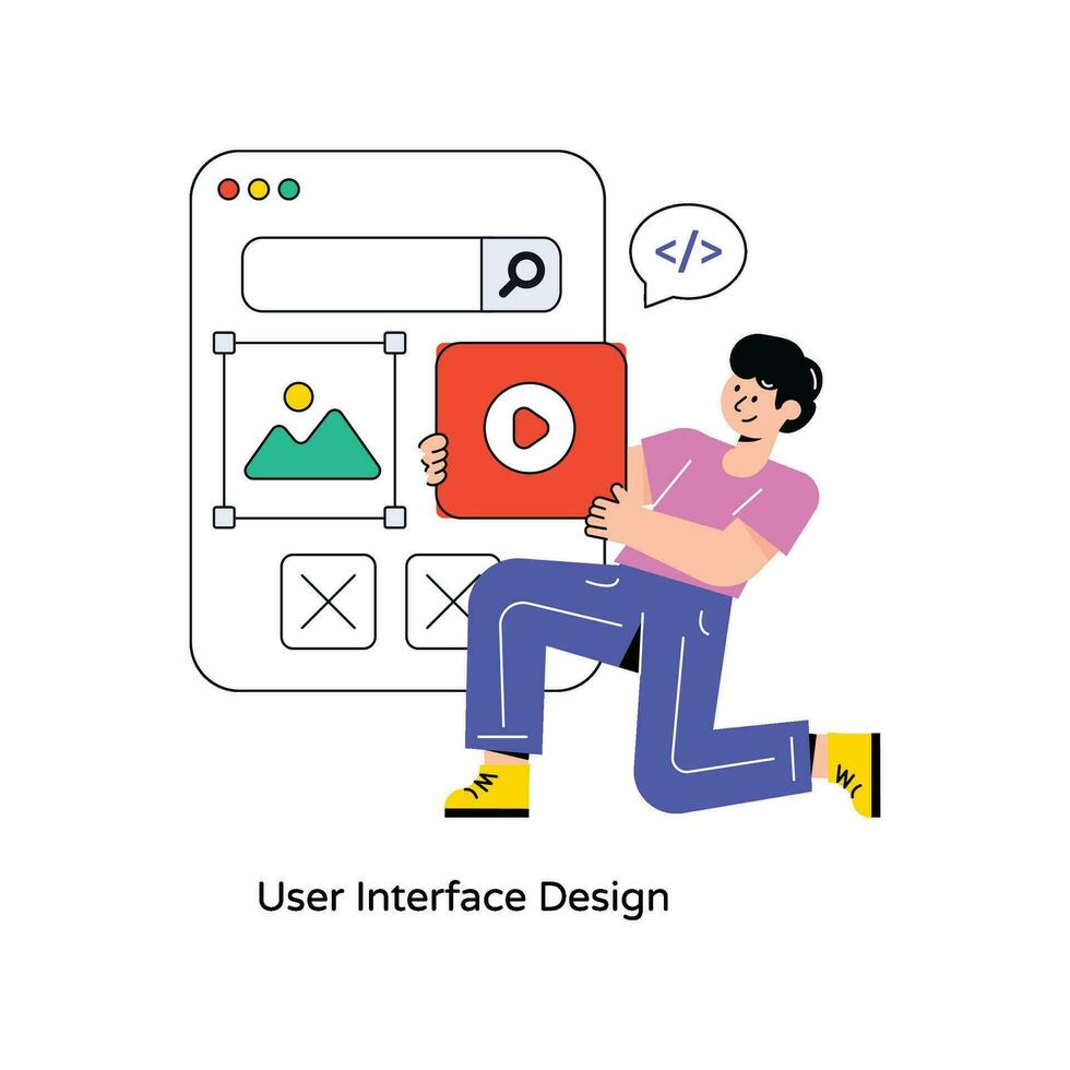 utilisateur interface conception plat style conception vecteur illustration. Stock illustration