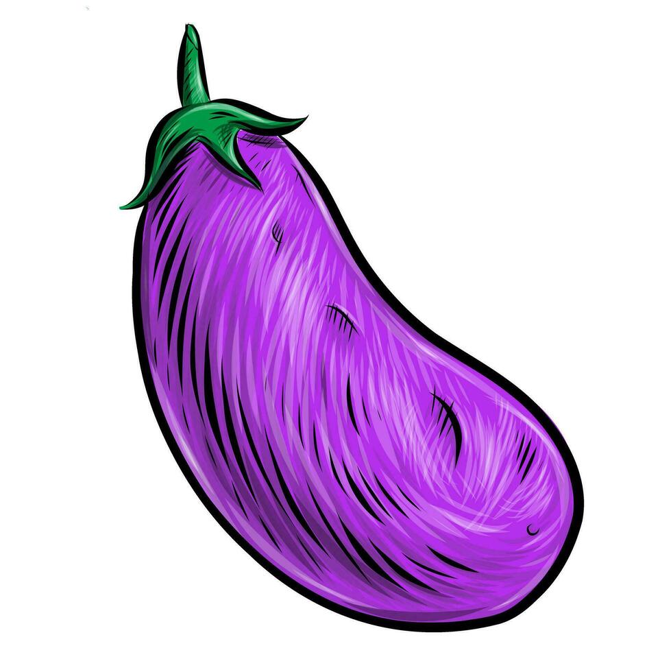 illustration vectorielle de dessin animé de légumes aubergine vecteur