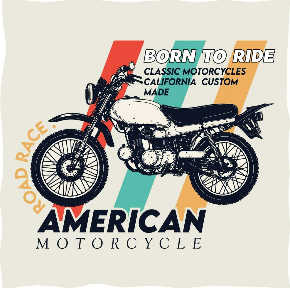 vecteur classique moto et légendaire coureurs affiche et t chemise conception