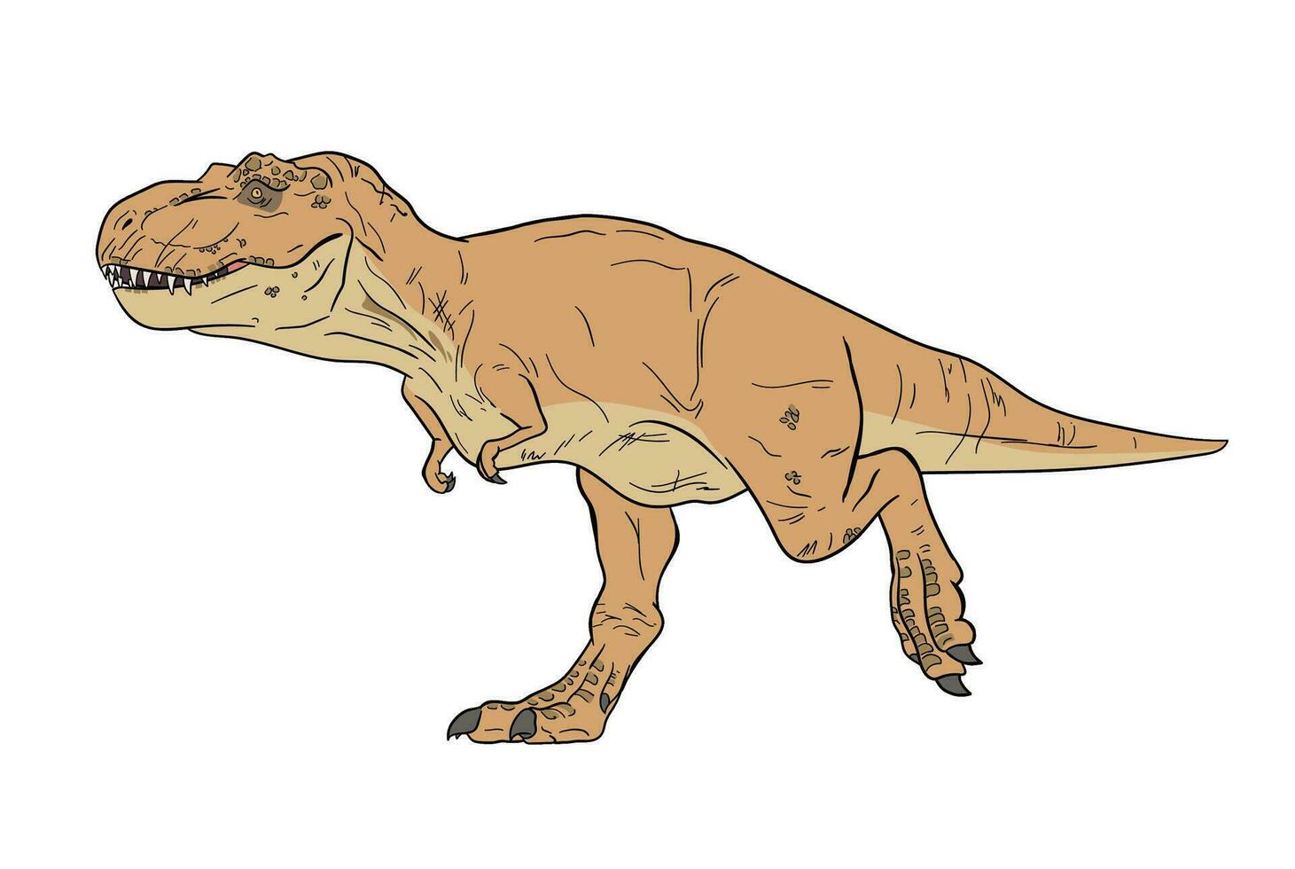 tyrannosaures rex, ou t-rex, a été une dinosaure préhistorique créature. ligne art illustration adapté pour élément, les enfants livre etc. vecteur