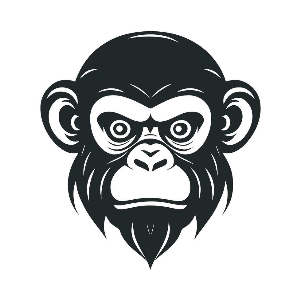 singe vecteur logo Facile réaliste la nature primate Afrique gorille ouistiti chimpanzé art dessin illustration sauvage animal