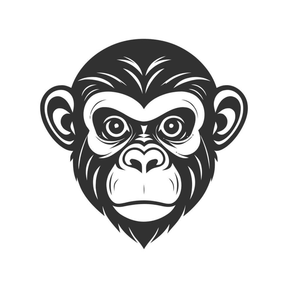 singe vecteur logo Facile réaliste la nature primate Afrique gorille ouistiti chimpanzé art dessin illustration sauvage animal