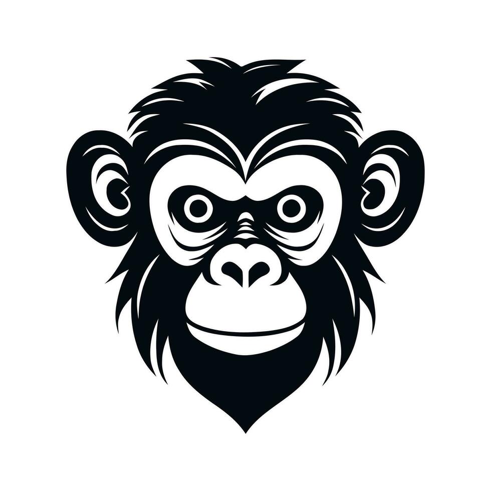 singe vecteur logo Facile réaliste la nature primate Afrique gorille ouistiti chimpanzé art dessin illustration sauvage animal