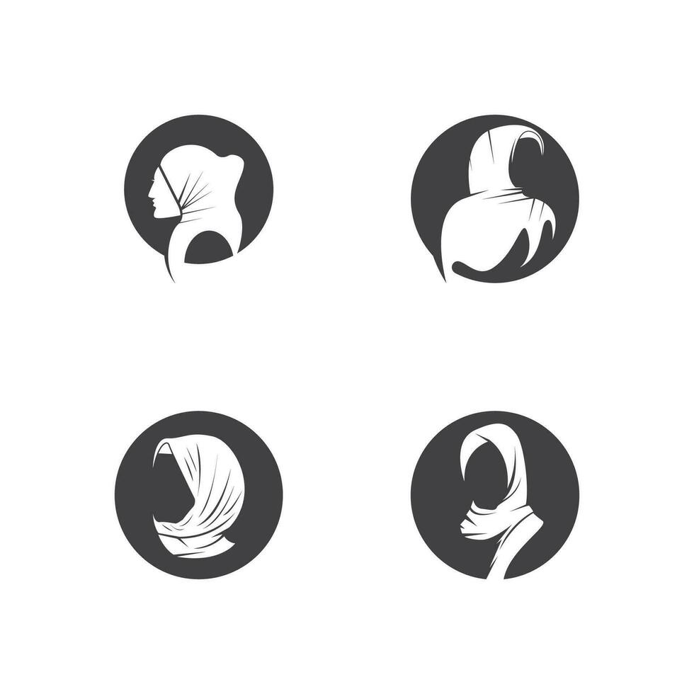 hijab femme silhouette icône et symbole vecteur