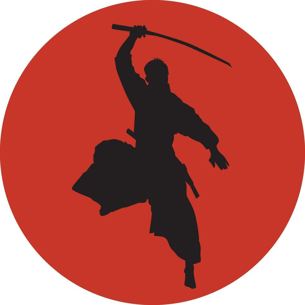 vecteur silhouette samouraï Japonais illustration