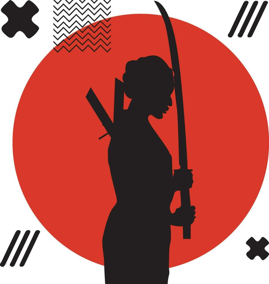 vecteur silhouette samouraï Japonais illustration