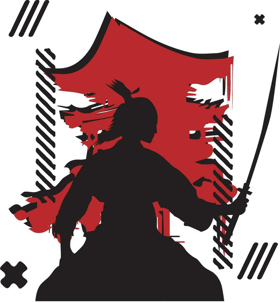 vecteur silhouette samouraï Japonais illustration