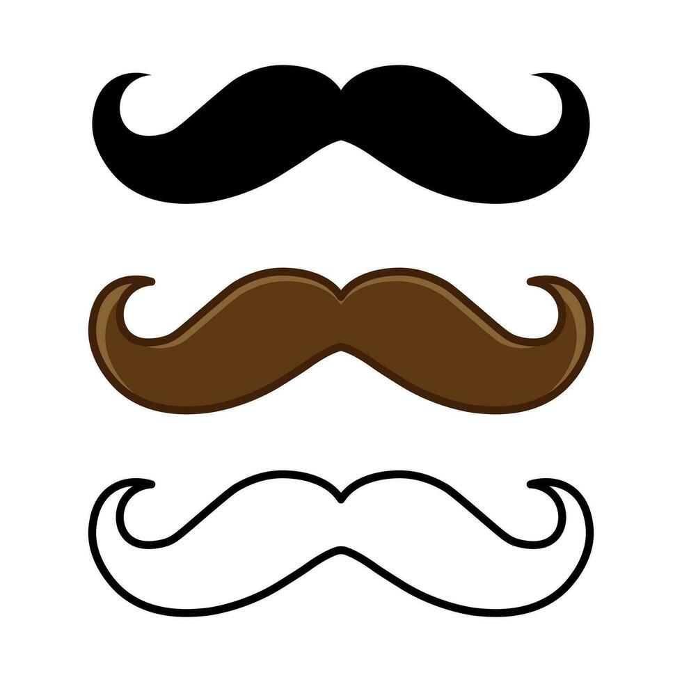moustache icône ensemble. moustaches conçu dans différent modes. isolé vecteur illustration.