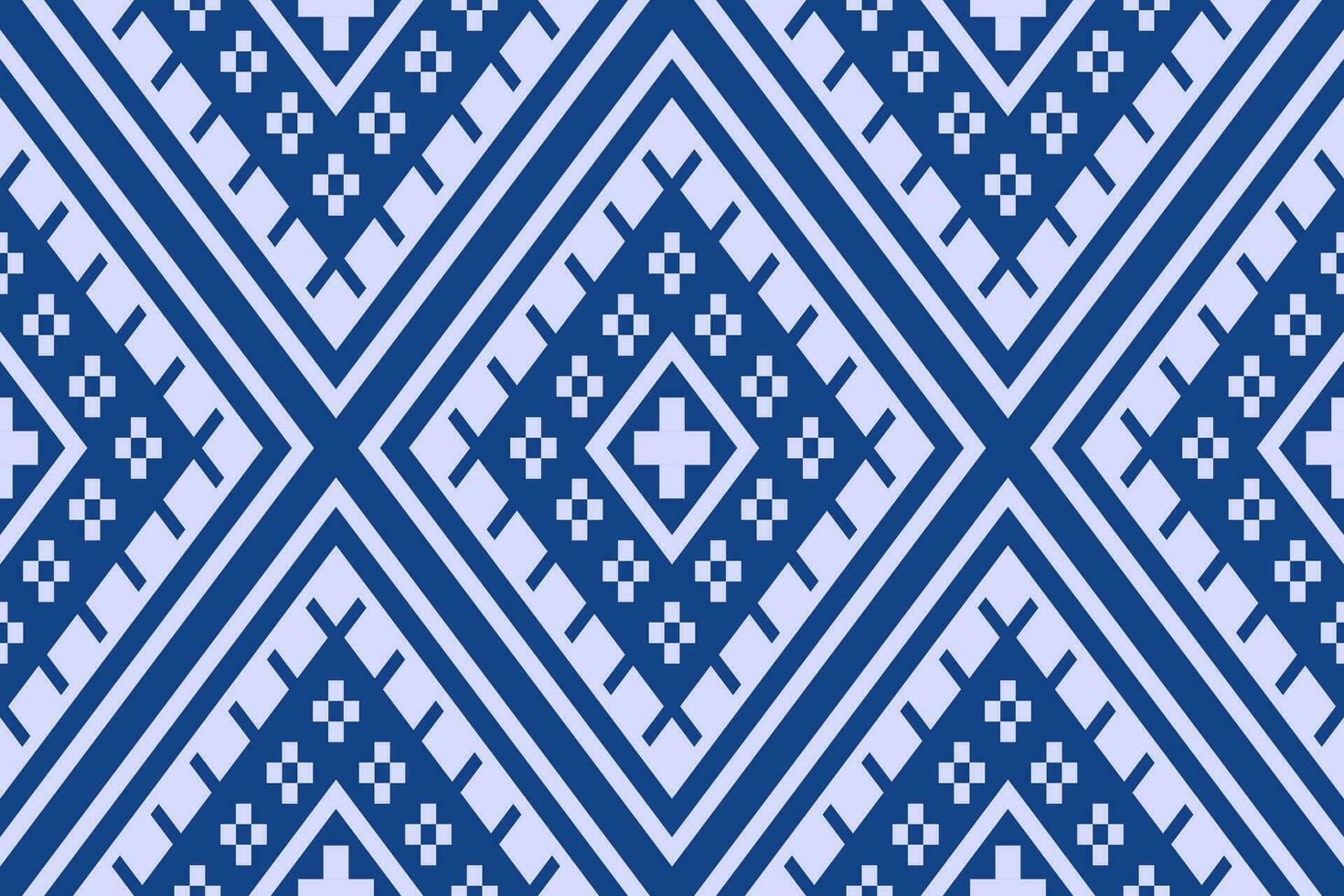 indigo marine bleu géométrique traditionnel ethnique modèle ikat sans couture modèle frontière abstrait conception pour en tissu impression tissu robe tapis rideaux et sarong aztèque africain Indien indonésien vecteur