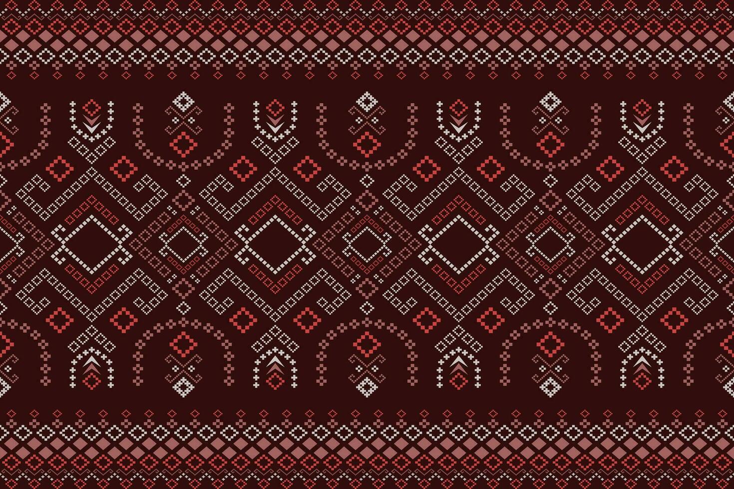 rouge traditionnel ethnique modèle paisley fleur ikat Contexte abstrait aztèque africain je vecteur