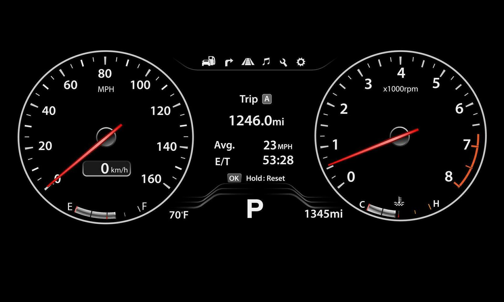 technologie numérique de contrôle de vitesse de tableau de bord de voiture  super moderne de vecteur réaliste sur fond blanc 11051744 Art vectoriel  chez Vecteezy