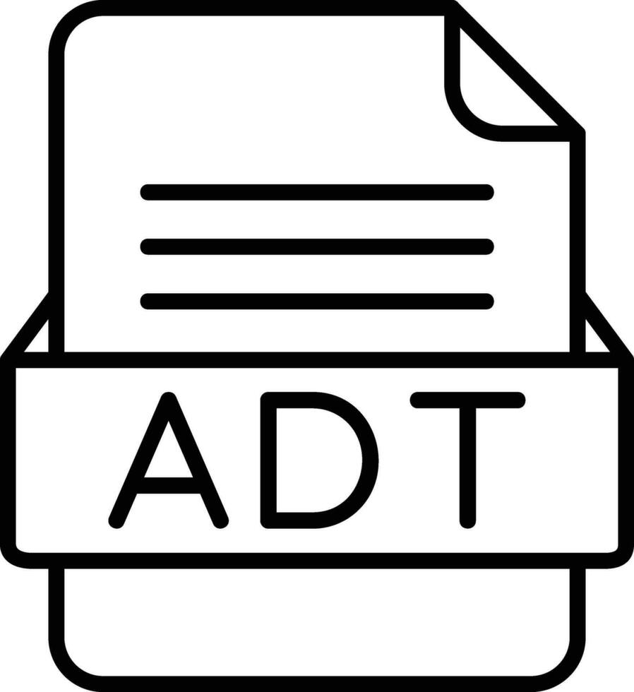 adt fichier format ligne icône vecteur