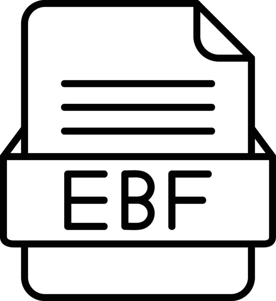 EBF fichier format ligne icône vecteur