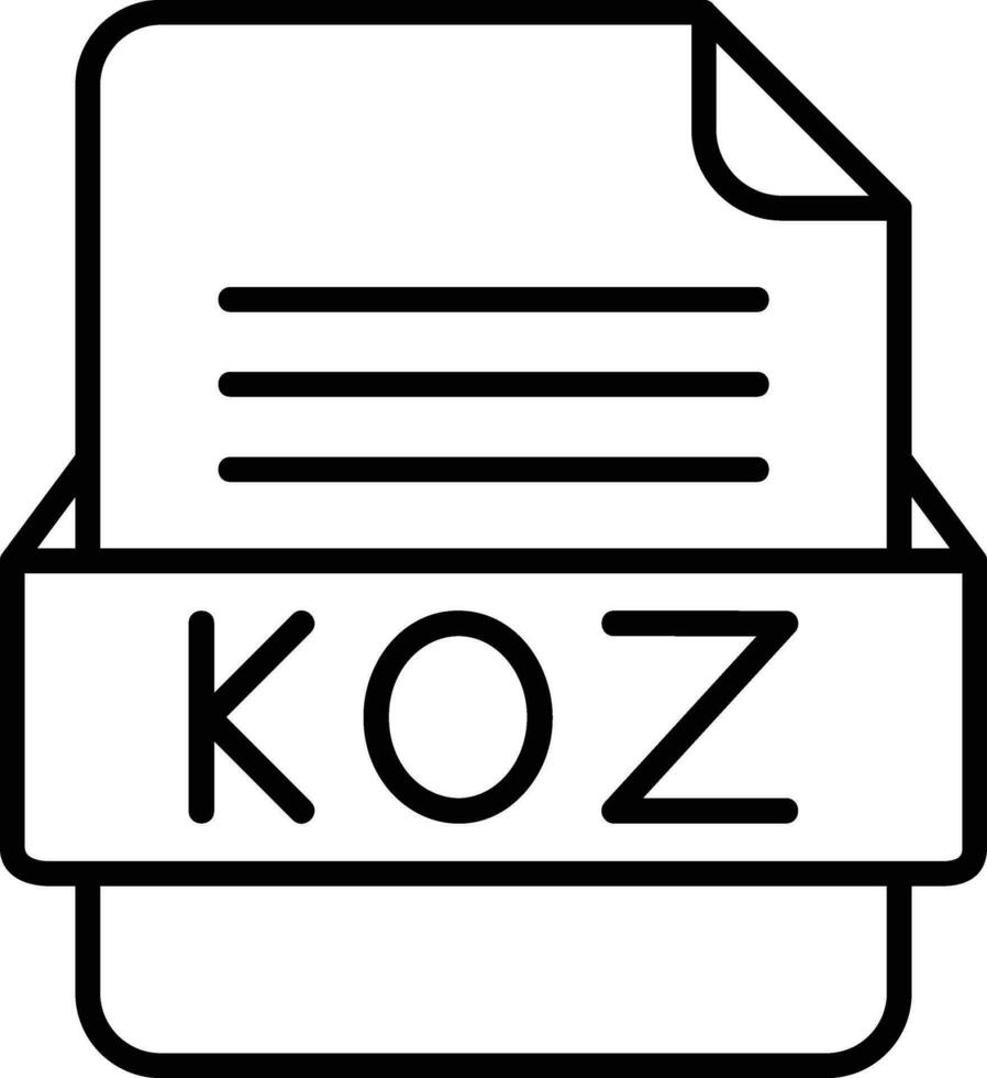 Koz fichier format ligne icône vecteur