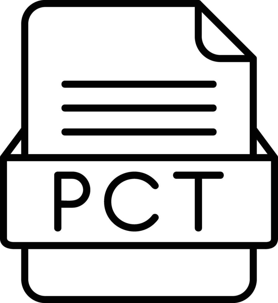 PCT fichier format ligne icône vecteur