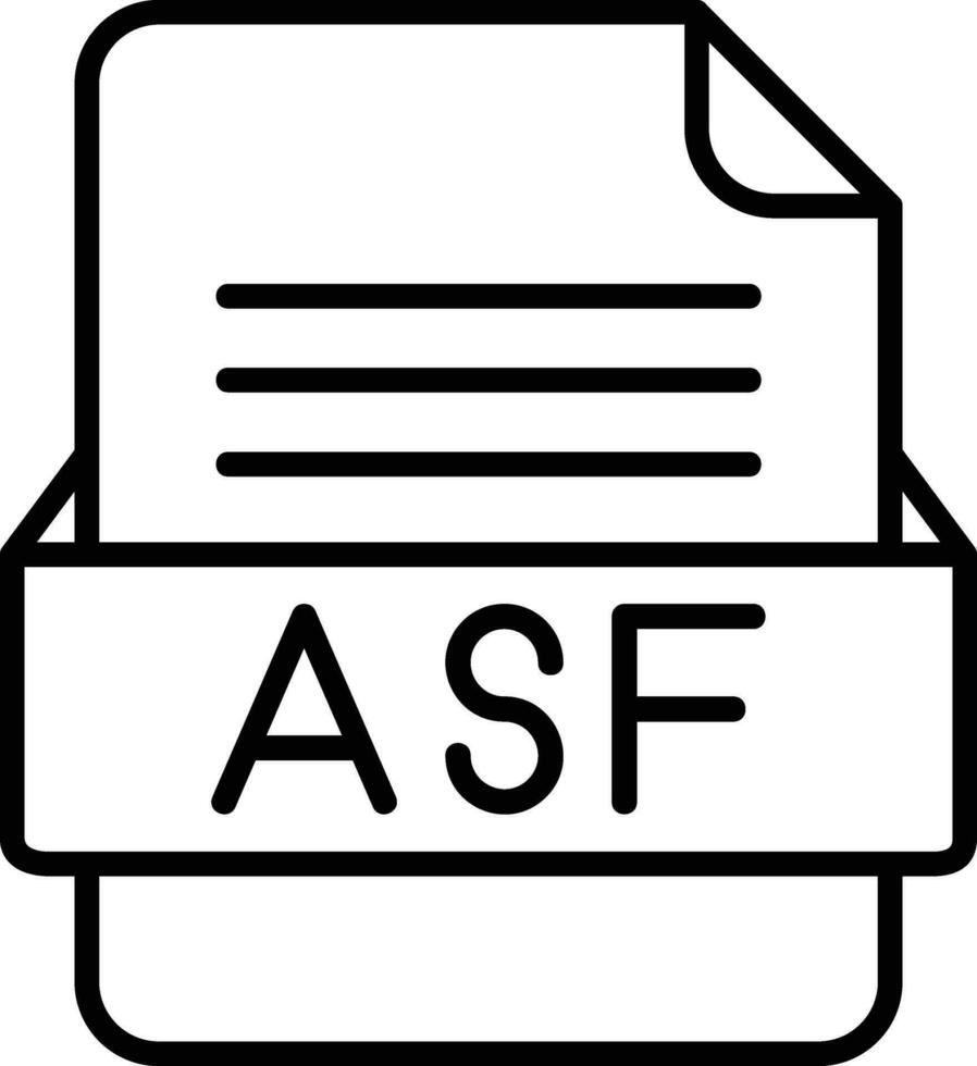 asf fichier format ligne icône vecteur