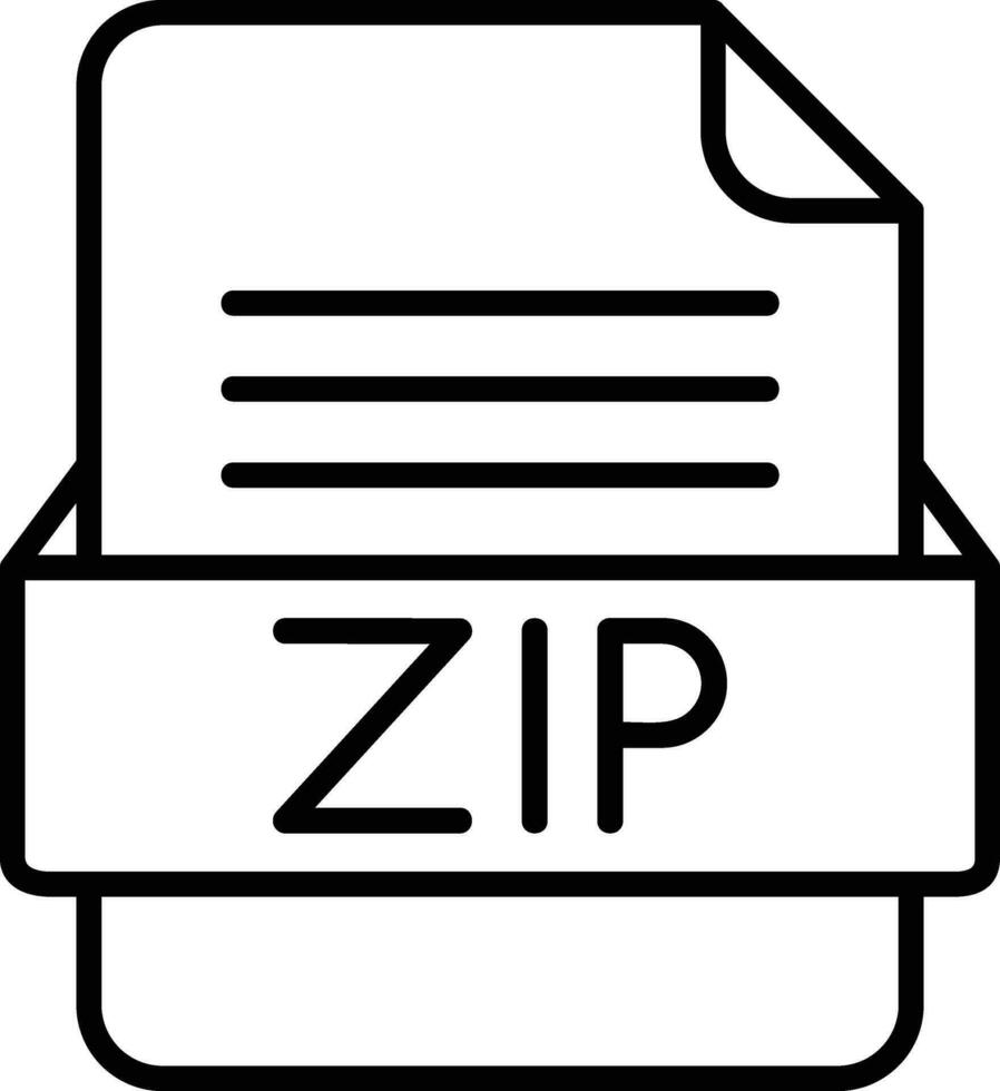 Zip *: français fichier format ligne icône vecteur