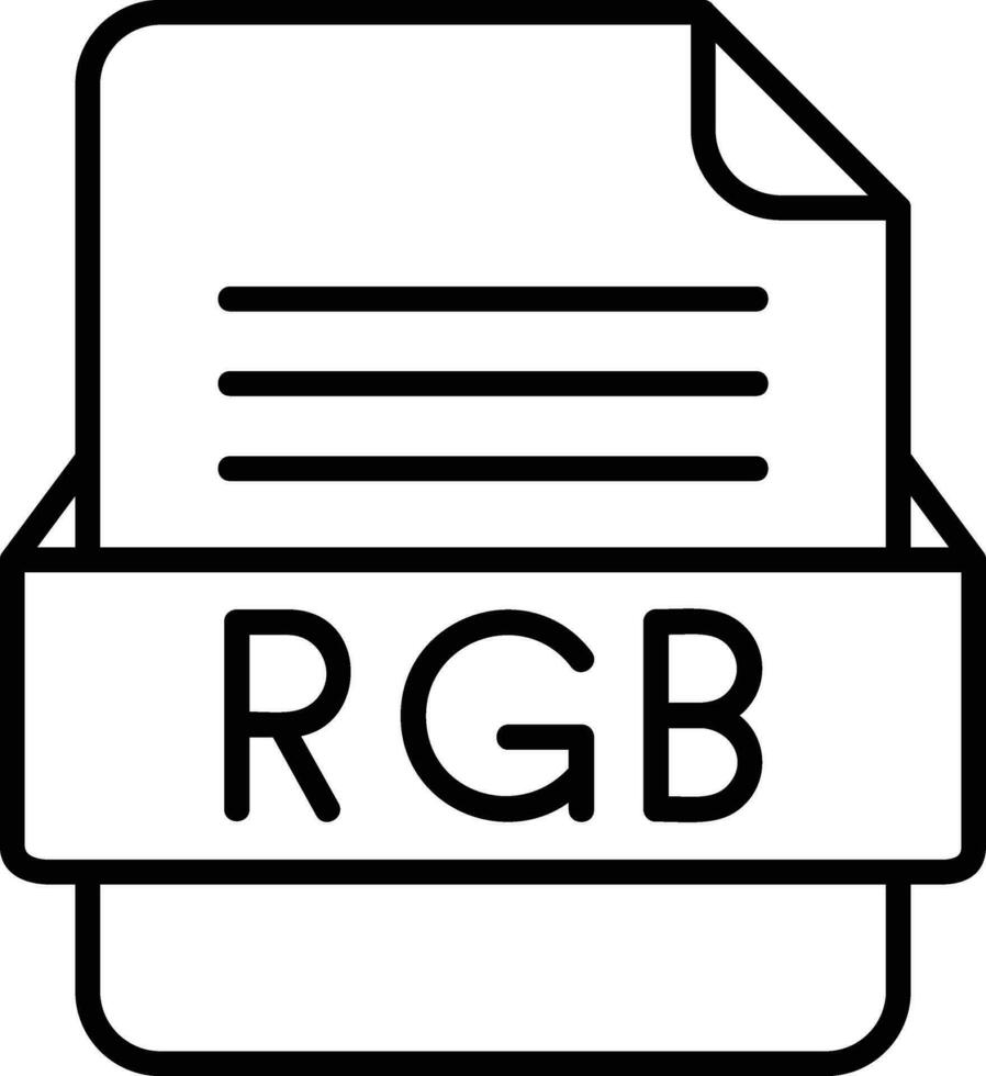 rgb fichier format ligne icône vecteur