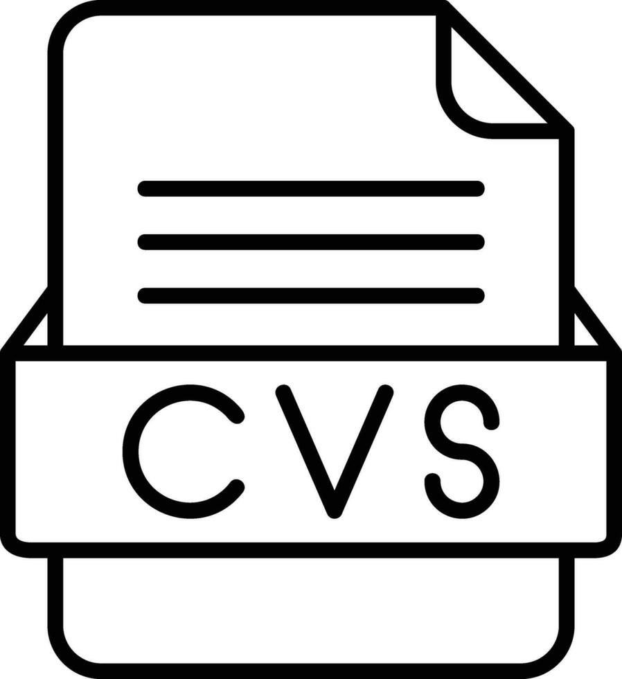 CV fichier format ligne icône vecteur