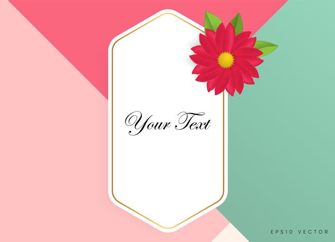 Zone de texte avec de belles fleurs colorées. Illustration vectorielle vecteur