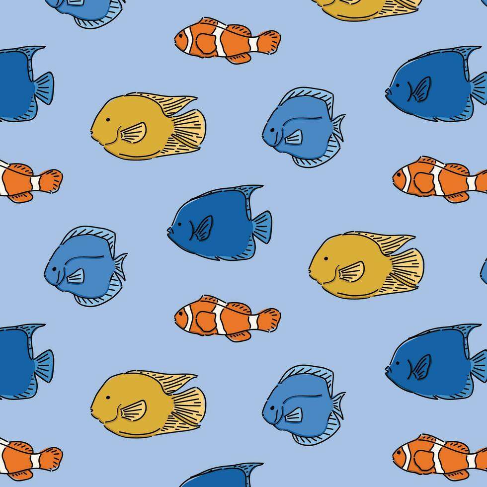 divers mer poisson modèle clipart vecteur illustration conception