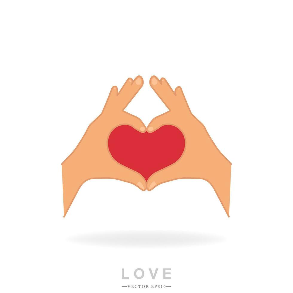 la Saint-Valentin journée concept. cœur forme. geste établi par mains. signe indiquant l'amour. isolé vecteur illustration.