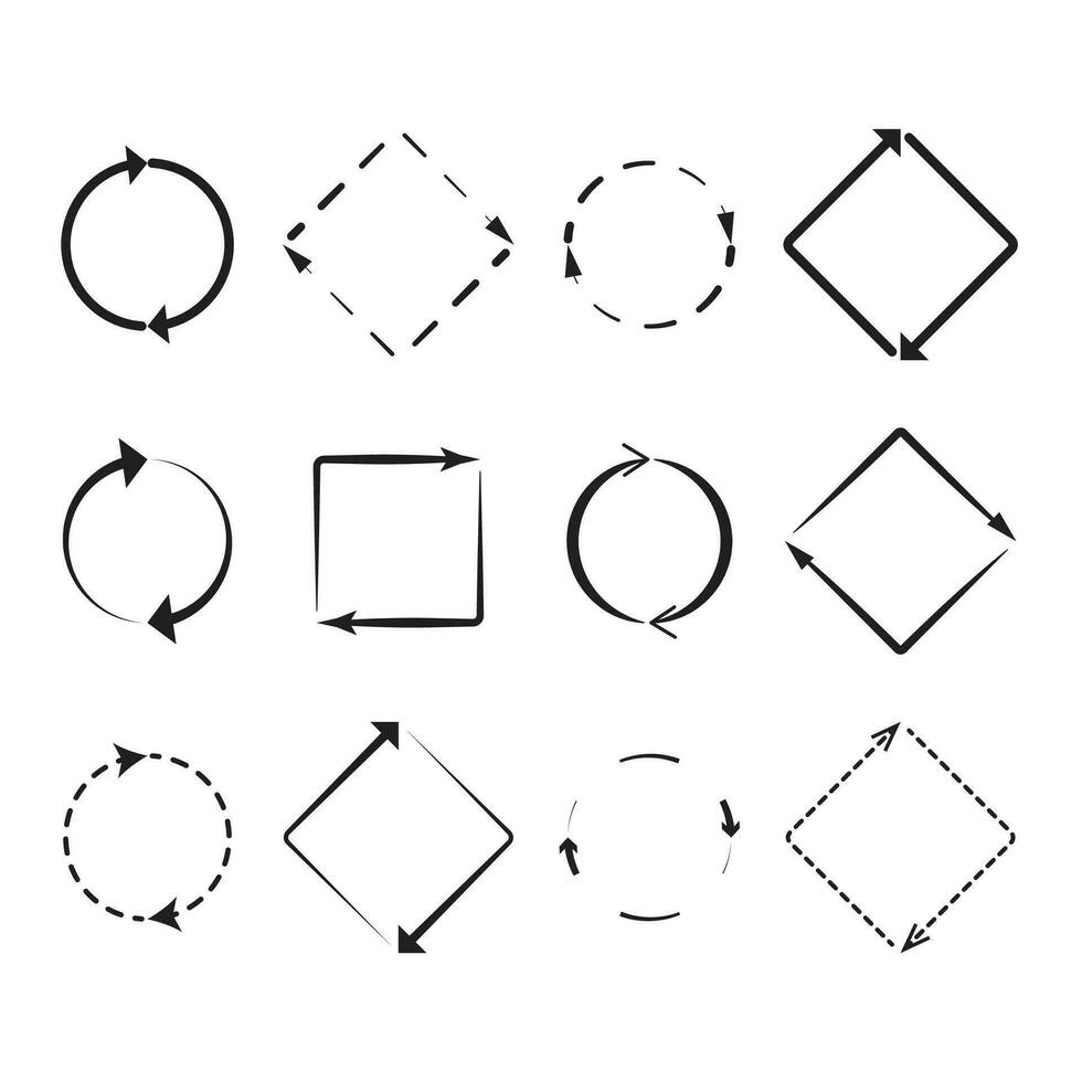 La Flèche autour ensemble mise à jour et échange. mise à jour icône, améliorer et changement, Télécharger mise à jour timbre. vecteur illustration
