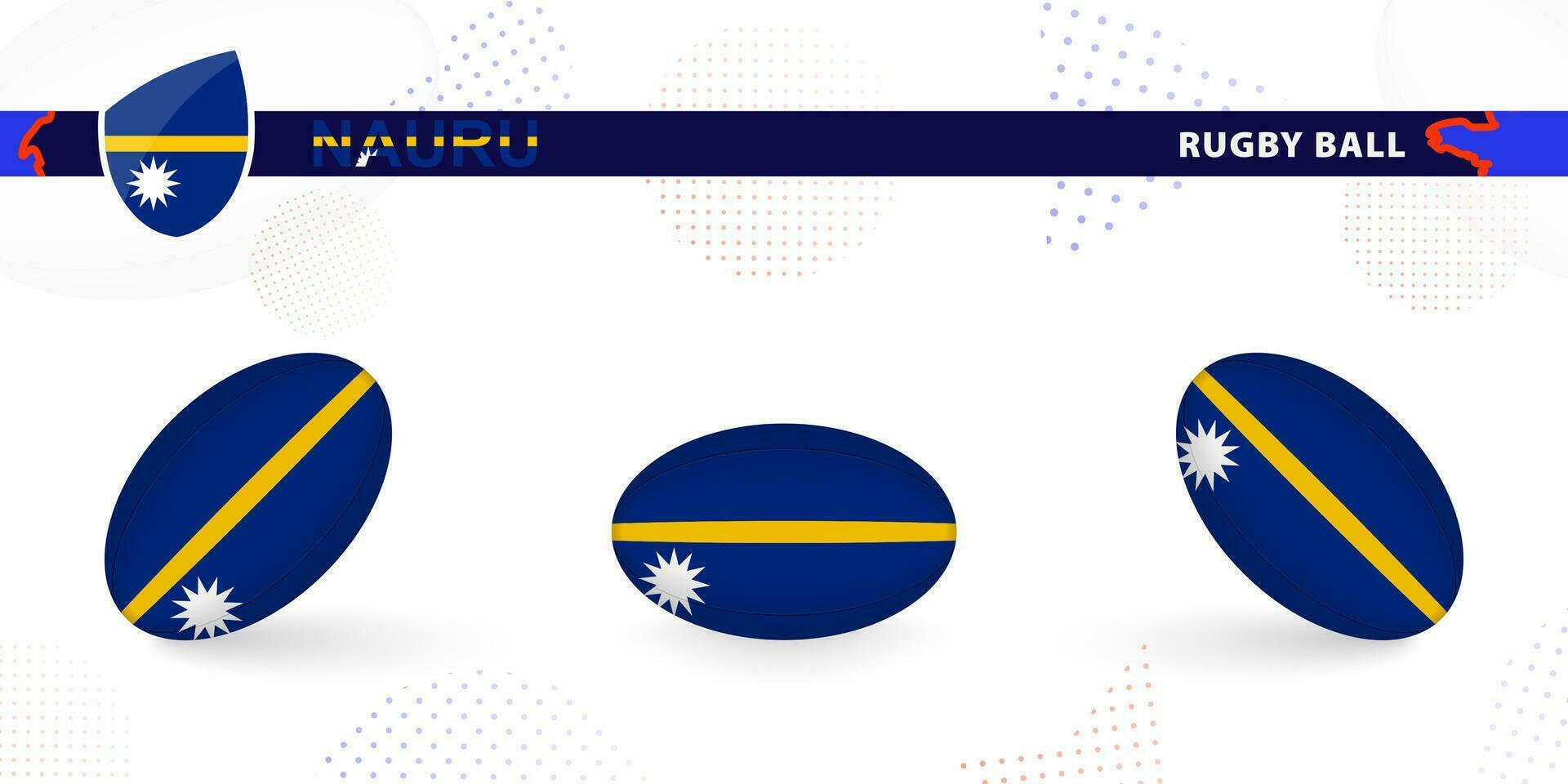 le rugby Balle ensemble avec le drapeau de nauru dans divers angles sur abstrait Contexte. vecteur