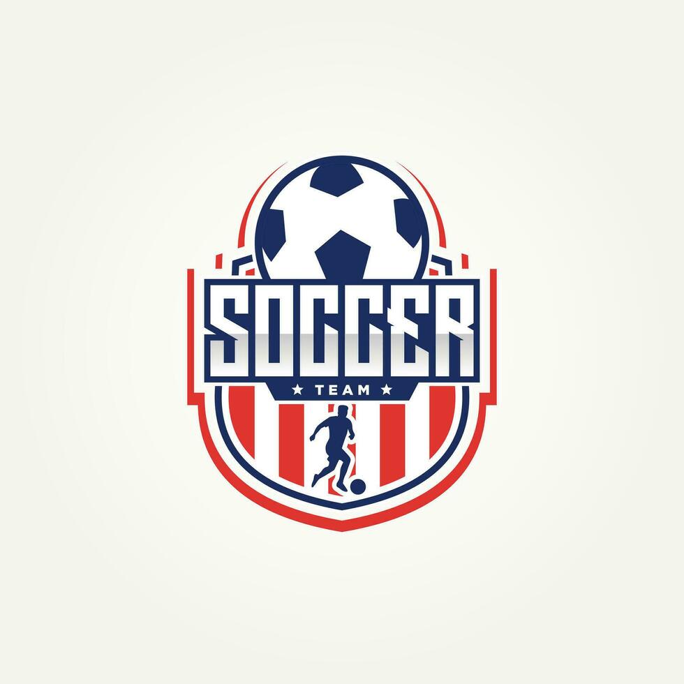 minimaliste football Football équipe emblème badge logo modèle vecteur illustration conception. Facile moderne des sports vêtements, football club, football équipe logo concept