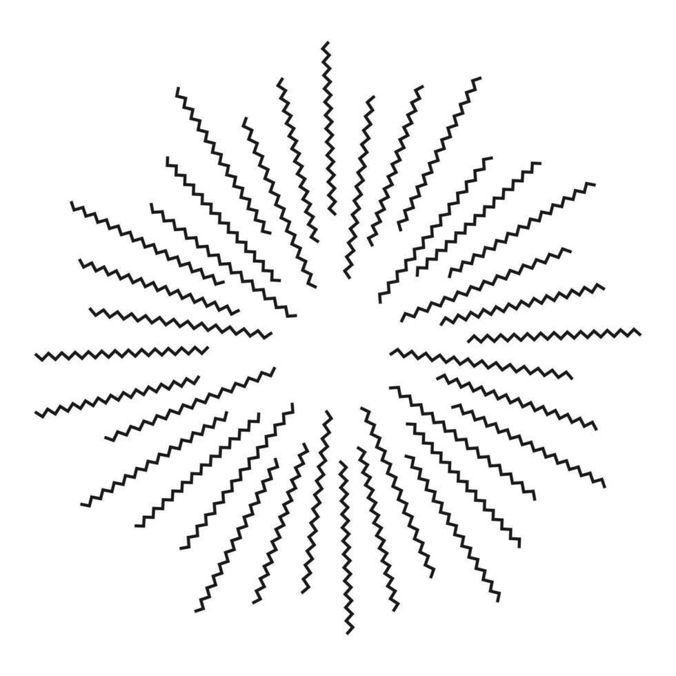 sunburst main dessiné. griffonnage Contexte conception élément. isolé blanc Contexte. vecteur illustration