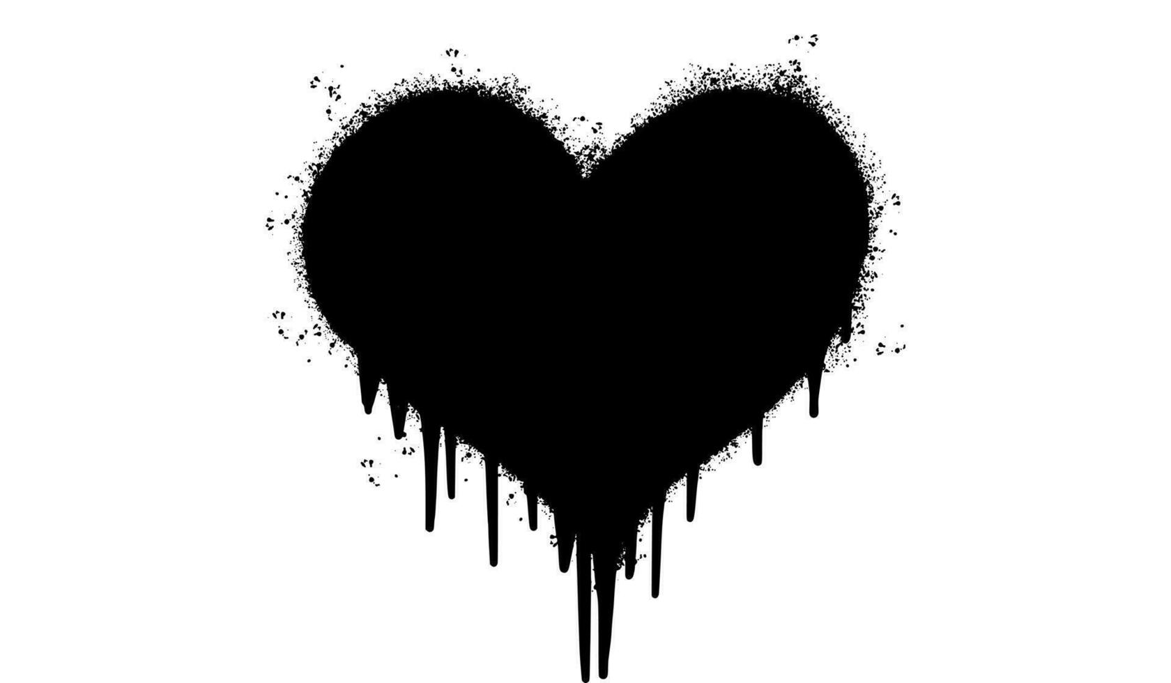 vaporisateur peint graffiti cœur icône mot pulvérisé isolé avec une blanc Contexte. graffiti Police de caractère l'amour icône avec plus de vaporisateur dans noir plus de blanche. vecteur illustration.