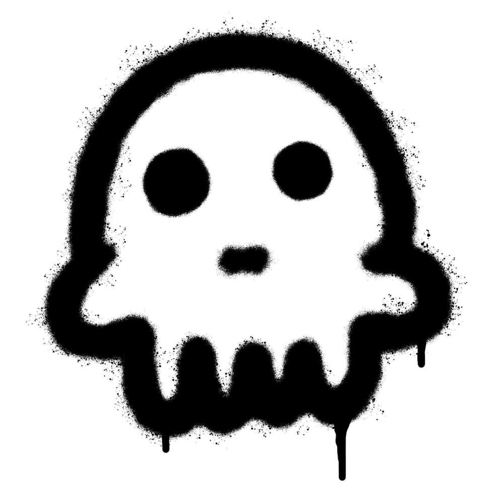 vaporisateur peint graffiti crâne icône pulvérisé isolé avec une blanc Contexte. graffiti crâne symbole avec plus de vaporisateur dans noir plus de blanche. vecteur