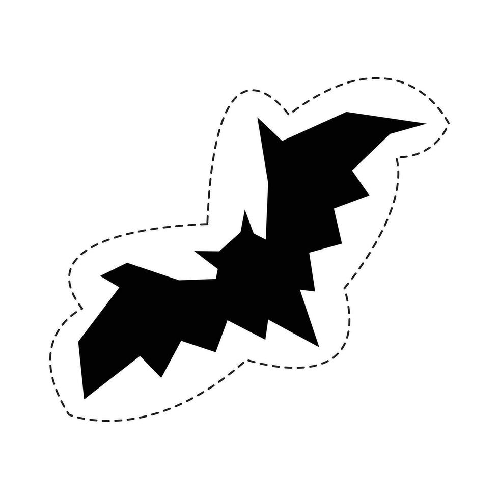 noir et blanc chauve souris autocollants pour Halloween vecteur. vecteur