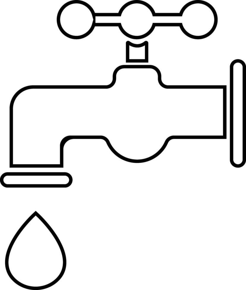 robinet icône. l'eau robinet. salle de bains robinet symbole contour style Stock vecteur. l'eau nul vecteur